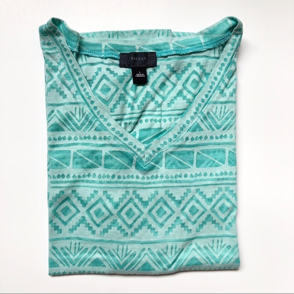 Aritzia Tops - Aritzia Talula | Aztec Print Semi-Sheer Tee Teal
